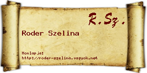 Roder Szelina névjegykártya
